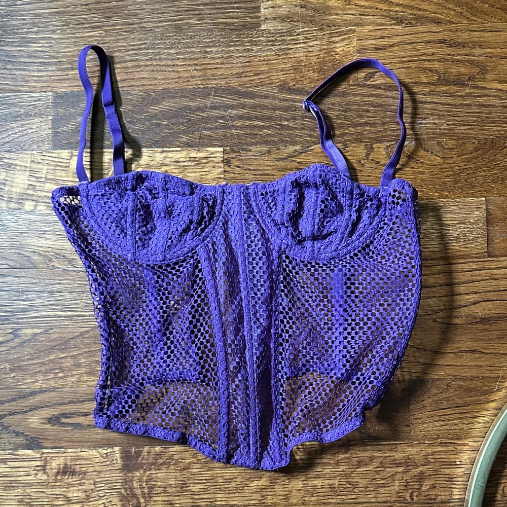 Purple Mesh Corset Top URBAN OUTFITTERS